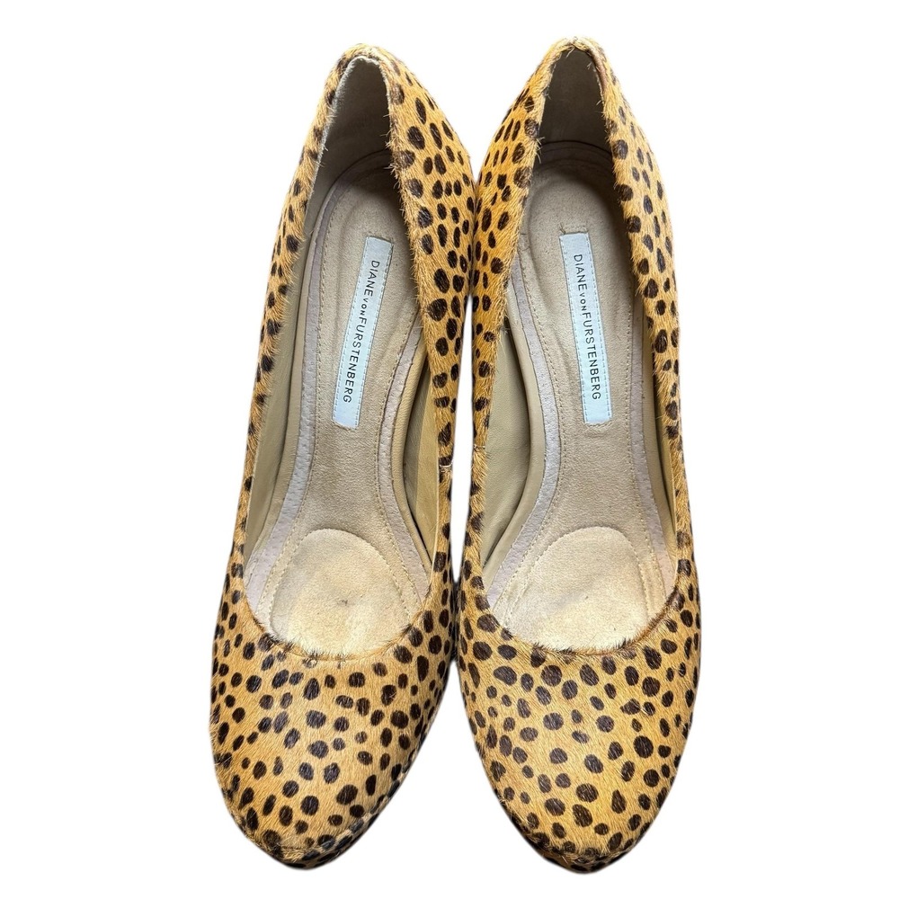 Diane von Furstenberg Shoes Womens Leopard Pony‎ Hair Calf Hair Stiletto Heels